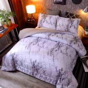 NWT QUEEN MARBLE PRINT BED SET 3 PC